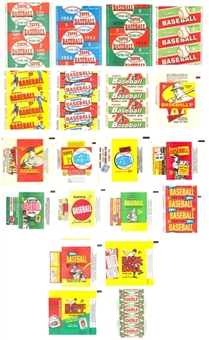 1951-1968 Topps Baseball Wax Pack Wrappers Collection (20 Different)